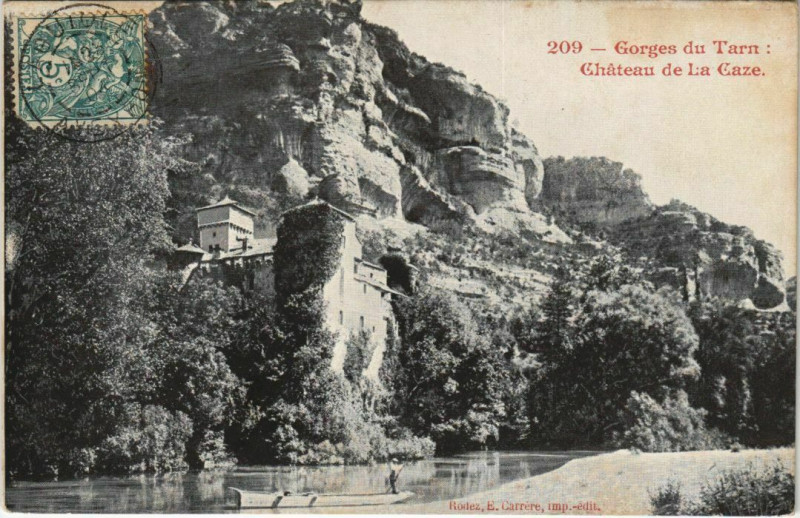 Carte postale ancienne Gorges du Tarn Chateau de la Caze France