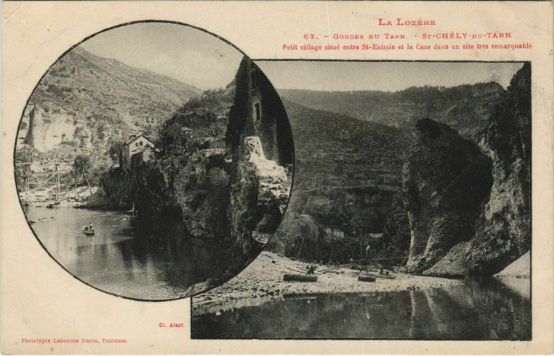 Carte postale ancienne Gorges du Tarn Petit Village France
