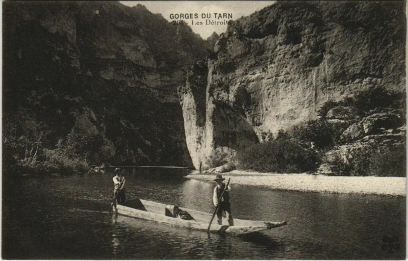 Carte postale ancienne Gorges du Tarn Les Detroits France