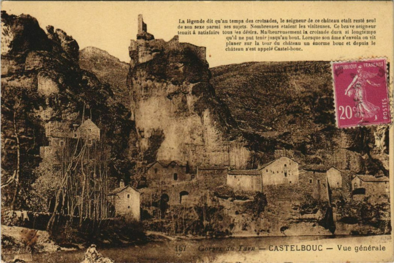 Carte postale ancienne Castelbouc Vue Generale France