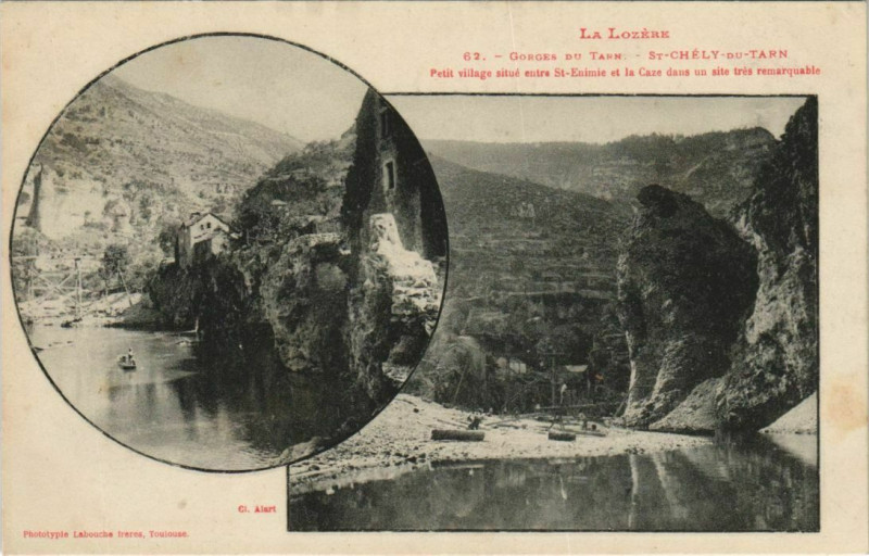 Carte postale ancienne Gorges du Tarn Petit Village France