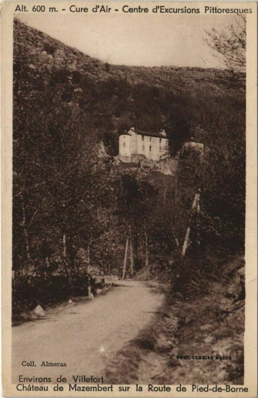 Carte postale ancienne Env.de Villefort Chateau de Mazembert France à Villefort