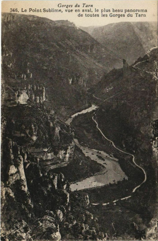 Carte postale ancienne Gorges du Tarn Le Point Sublime France