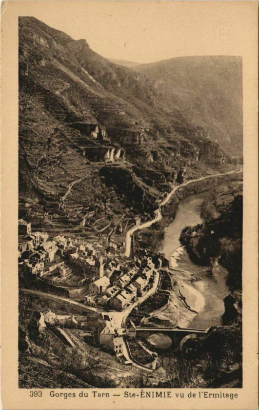 Carte postale ancienne Gorges du Tarn Sainte-Enimie, L'Ermitage France