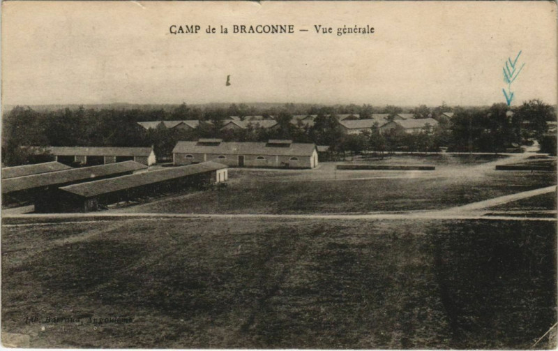 Carte postale ancienne Camp de la Braconne - Vue Generale