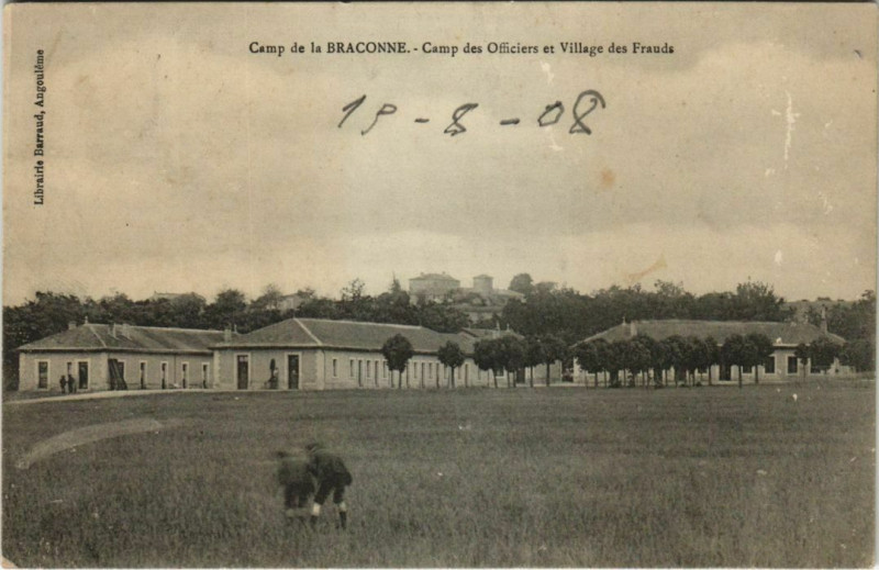 Carte postale ancienne Camp de la Braconne - Camp des Officiers et Village des Frauds