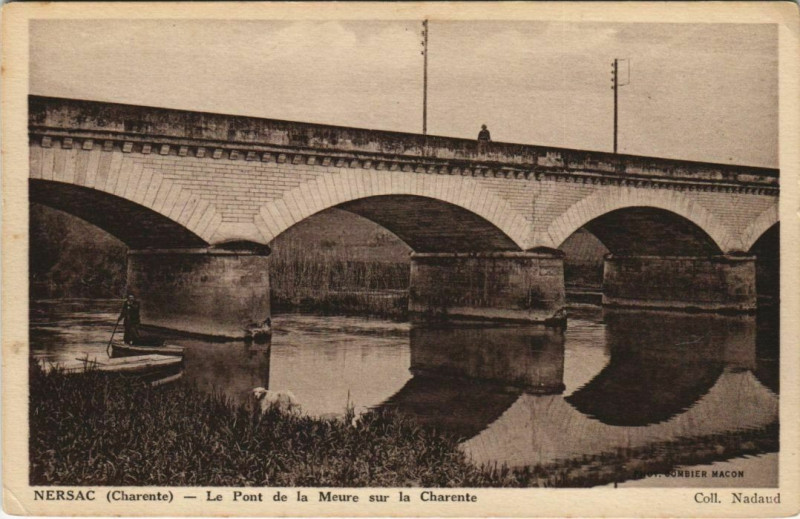 Carte postale ancienne Nersac Le Pont de la Meure sur la Charente à Nersac