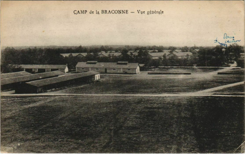Carte postale ancienne Camp de la Braconne - Vue Generale