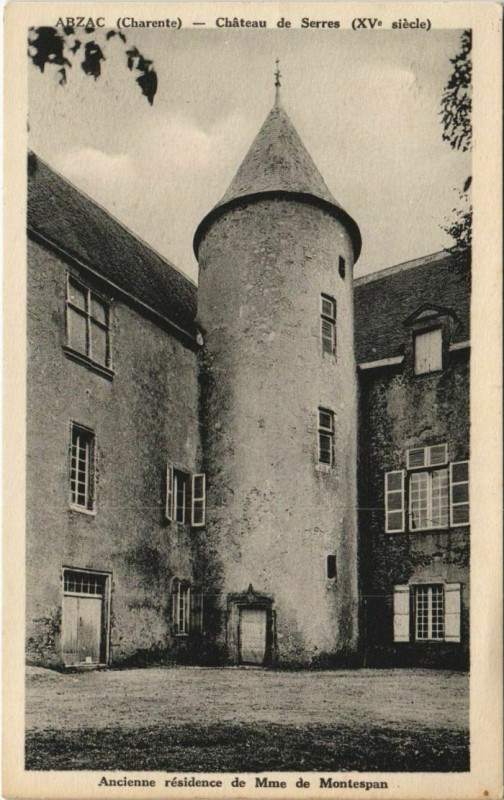 Carte postale ancienne Abzac Chateau de Serres à Abzac