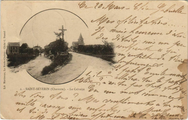 Carte postale ancienne Saint-Severin Le Calvaire