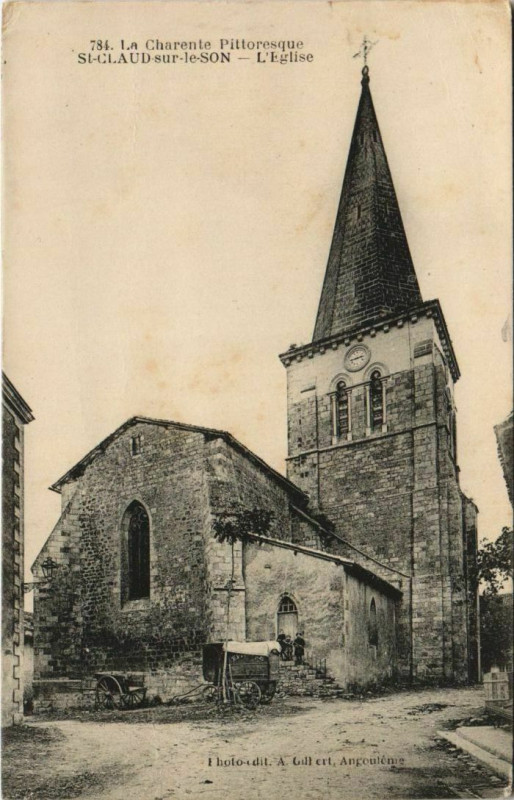 Carte postale ancienne Saint-Claud-sur-le-Son L'Eglise à Saint-Claud