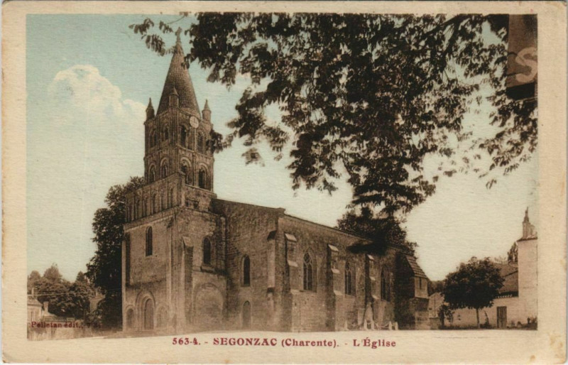 Carte postale ancienne Segonzac L'Eglise à Segonzac