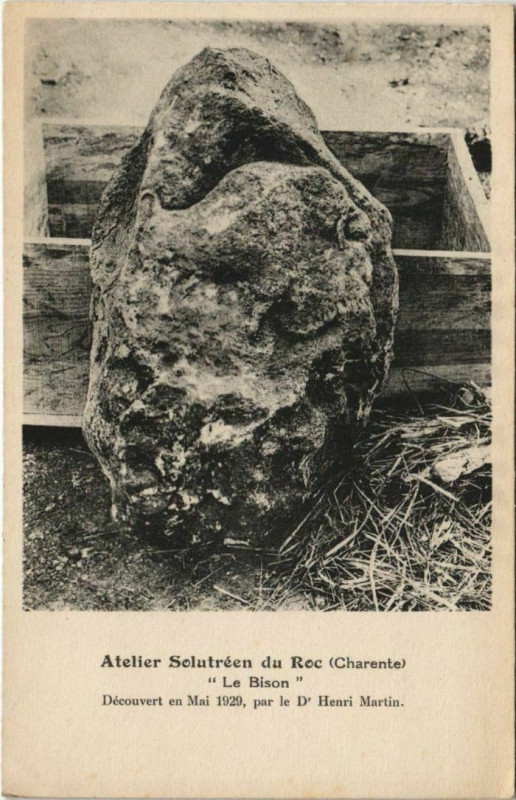 Carte postale ancienne Atelier Solutreen du Roc - Le Bison