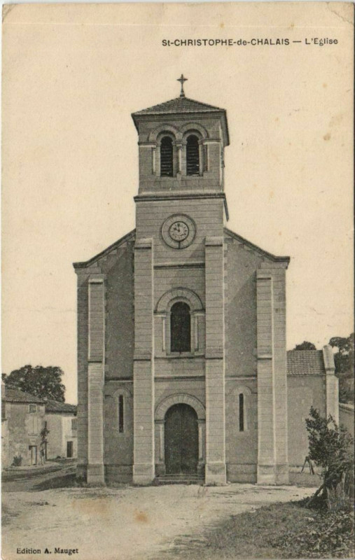 Carte postale ancienne Saint-Christophe-de-Chalais L'Eglise à Chalais