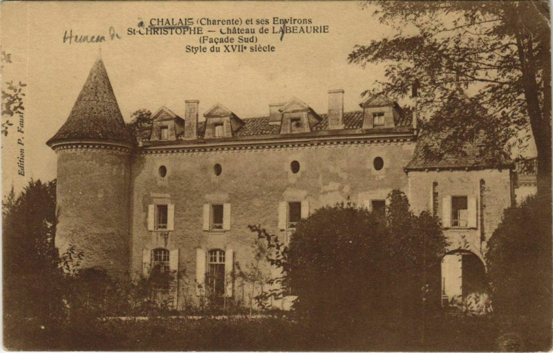 Carte postale ancienne Saint-Christophe Chateau de La Beaurie à Saint-Christophe
