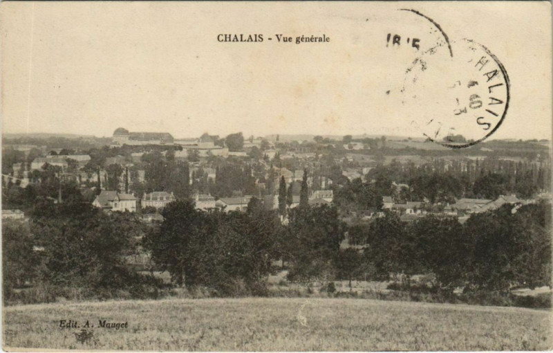 Carte postale ancienne Chalais Vue Generale à Chalais