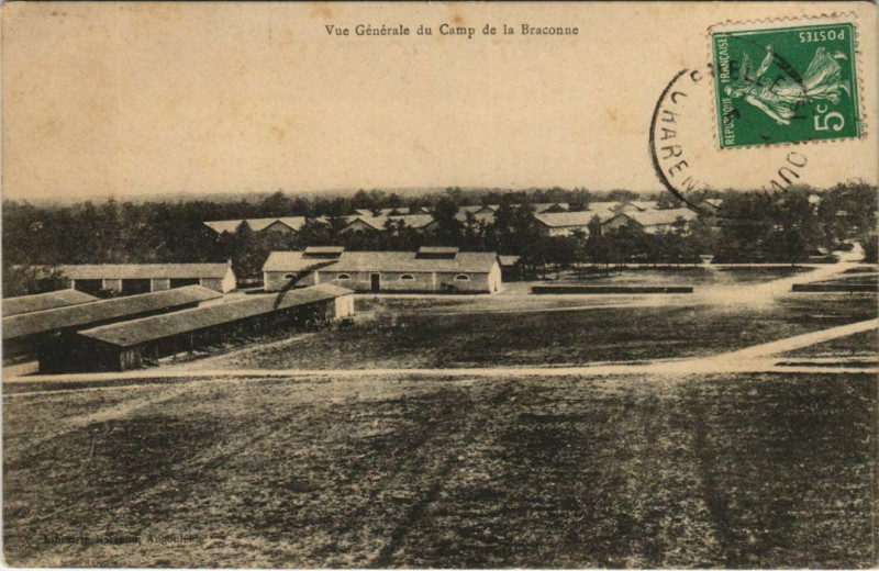 Carte postale ancienne Vue Generale du Camp de la Braconne