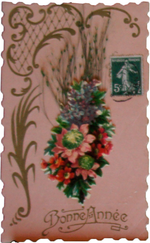 Carte postale ancienne Bonne année avers