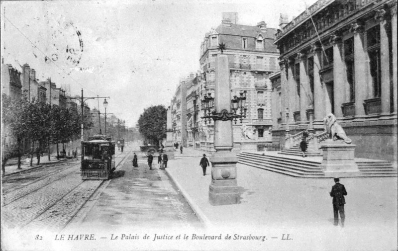 Carte postale ancienne Le havre 1906 palais justice 1008328