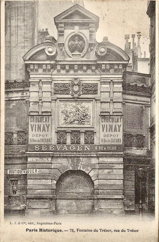 Carte postale ancienne Fontaine du Trėsor, Paris