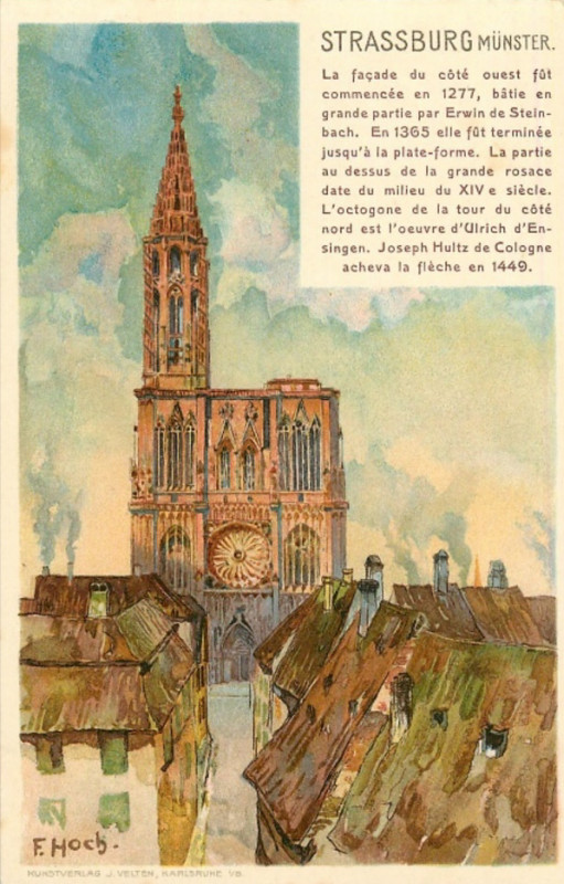Carte postale ancienne F X Hoch Straßburg Münster