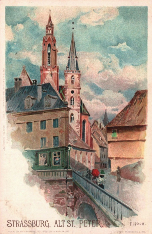 Carte postale ancienne F X Hoch Straßburg Alt St Peter