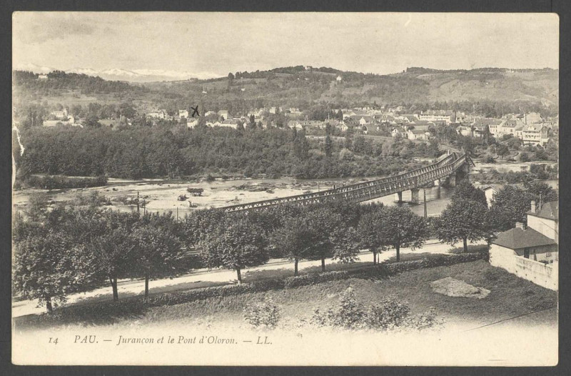 Carte postale ancienne Jurançon et Pont d'Oloron