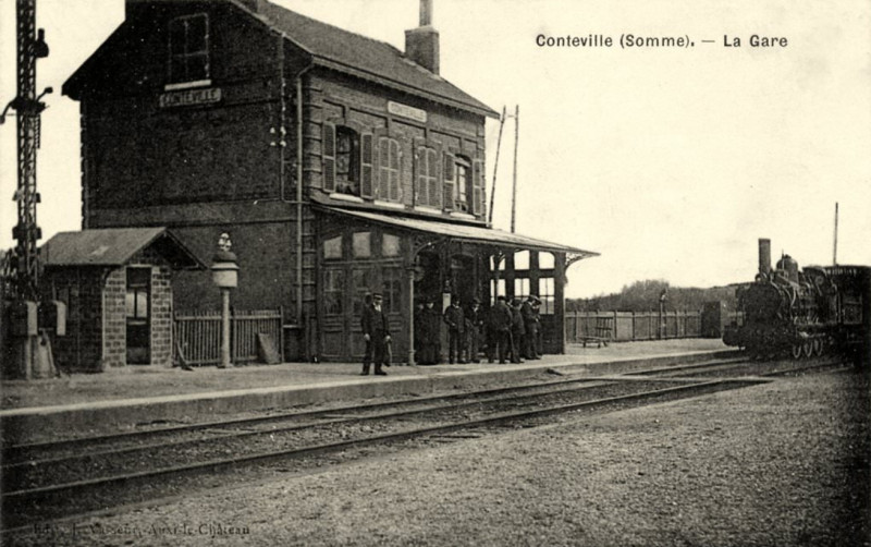 Carte postale ancienne Conteville voies