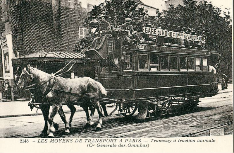 Carte postale ancienne Tramway hippomobile Cgo