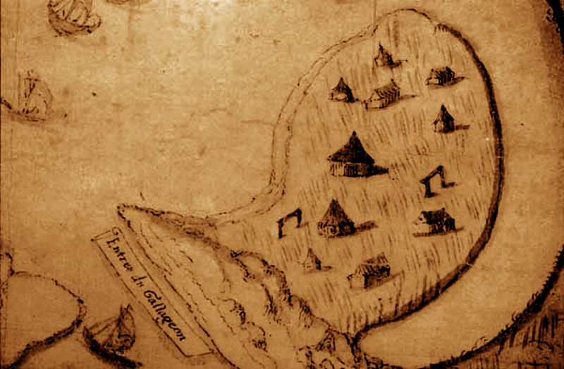 Carte postale ancienne Cabanes en Camargue sur une carte de 1584