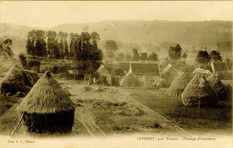 Carte postale ancienne Giverny pres Vernon (postcard, 1894)