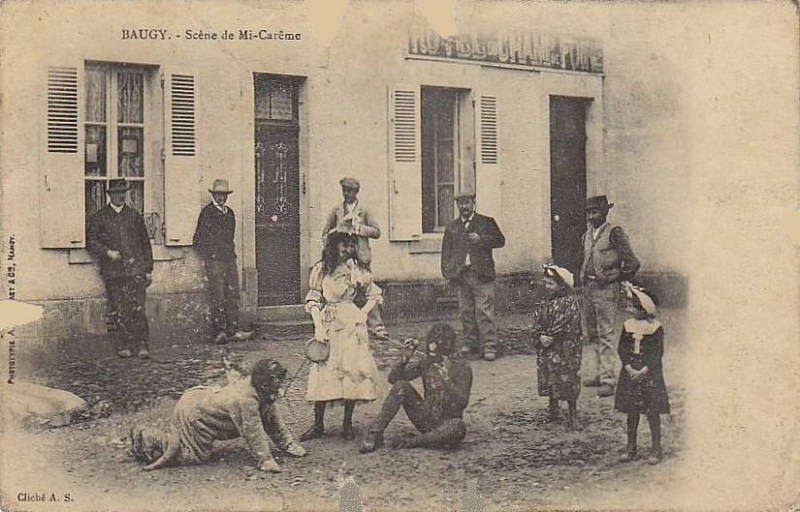 Carte postale ancienne Mi-Carême à Baugy