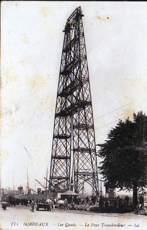 Carte postale ancienne Bordeaux - pont transbordeur en construction 2 à Bordeaux