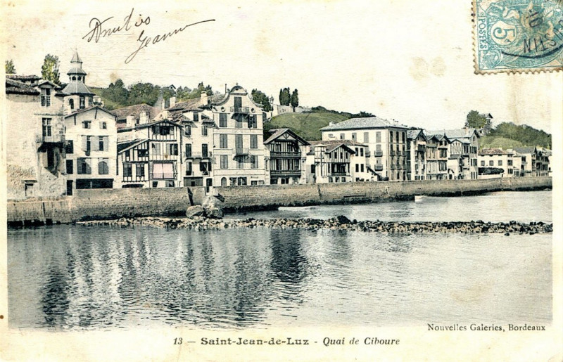 Carte postale ancienne Ciboure - le quai 1