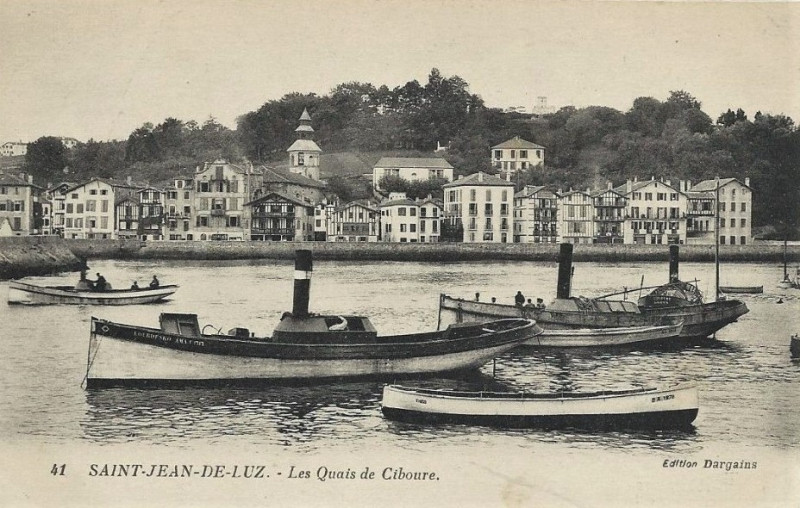 Carte postale ancienne Ciboure - le quai 7