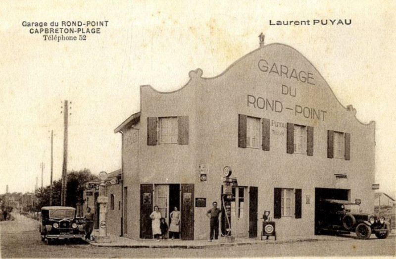 Carte postale ancienne Garage Puyau vers 1930 à Capbreton