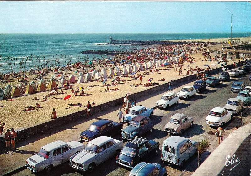 Carte postale ancienne Boulevard du front de mer vers 1960 à Capbreton