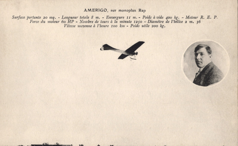 Carte postale ancienne Aviateur-amerigo
