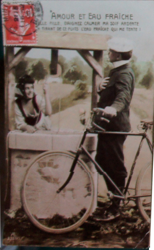 Carte postale ancienne Amour et eau fraiche 16 décembre 1906