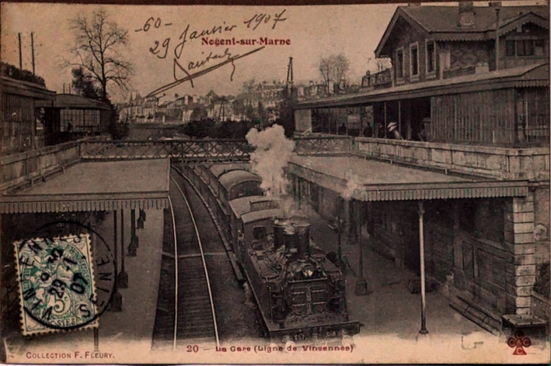 Carte postale ancienne Gare nogent marne 1907 1008334
