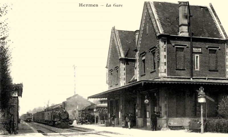 Carte postale ancienne Hermes Carte postale gare 10