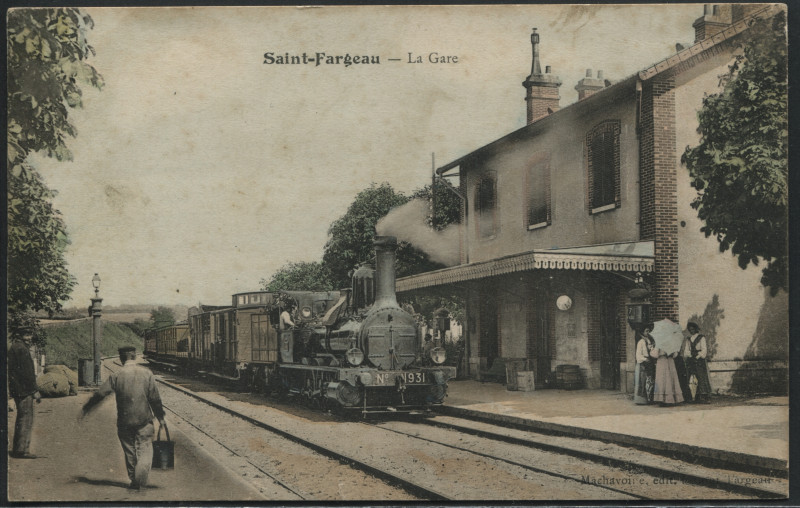 Carte postale ancienne La Gare à Saint-Fargeau