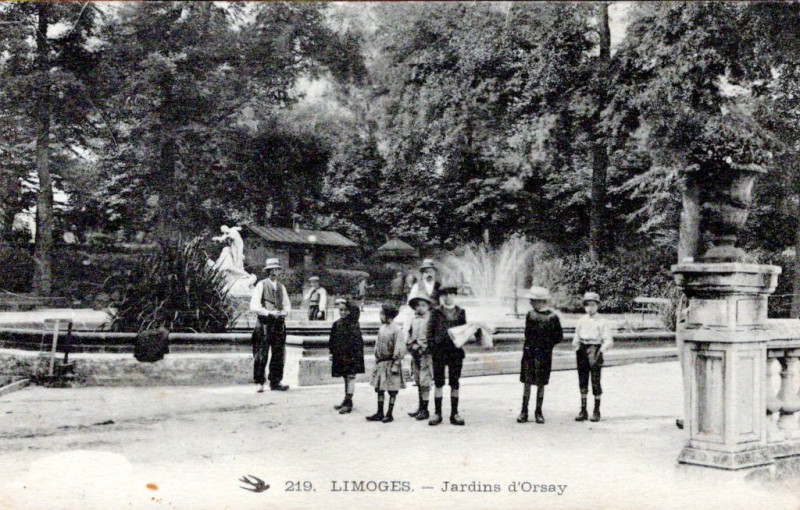 Carte postale ancienne Jardins d'Orsay à Limoges