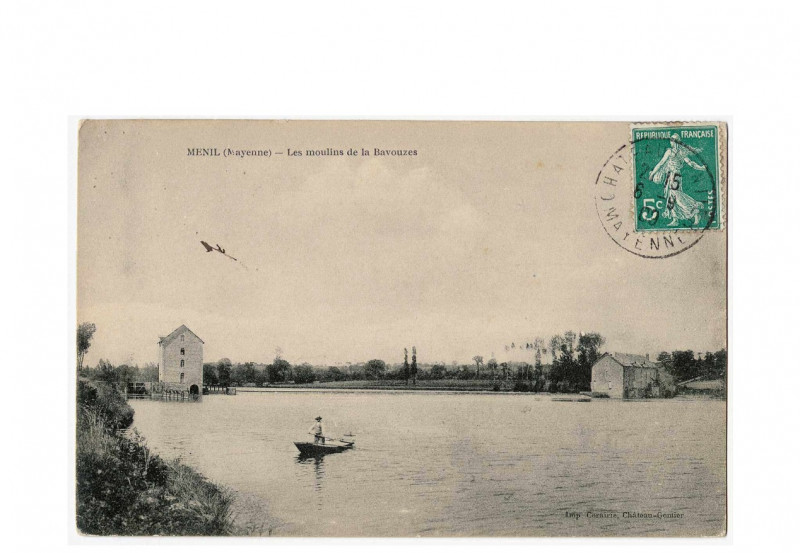 Carte postale ancienne Les moulins de la Bavouzes à Ménil