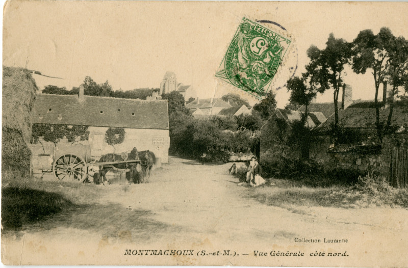 Carte postale ancienne Vue générale  côté nord. à Montmachoux