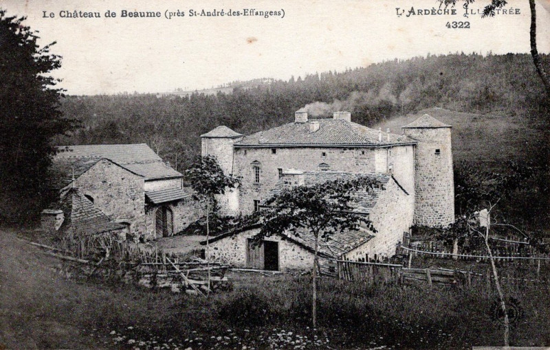 Carte postale ancienne Le Château de Beaume à Saint-André-en-Vivarais