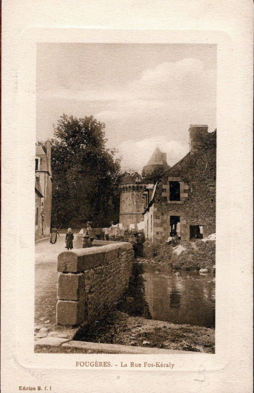 Carte postale ancienne La Rue Fos-Kéraly à Fougères