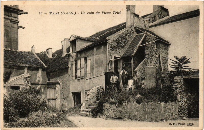 Carte postale ancienne Triel - Un coin du Vieux Triel