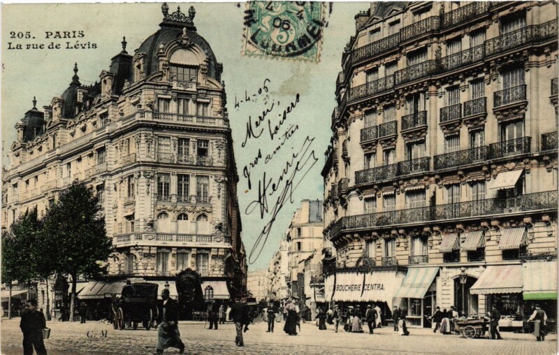 Carte postale ancienne La rue de Lévis à Paris 17e