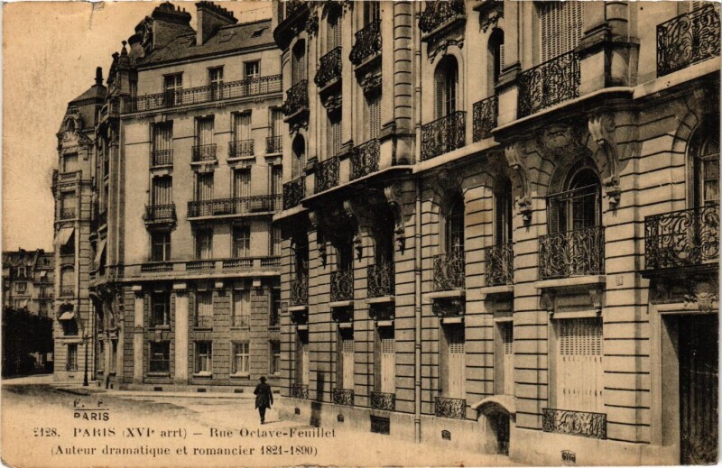 Carte postale ancienne Rue Octave-Feuillet à Paris 16e